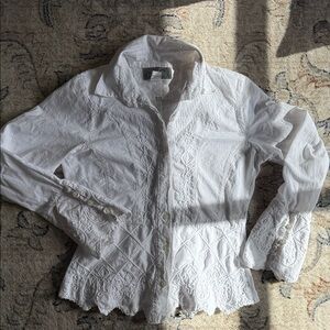 Vintage Inca 100% Cotton made in Peru embroidered  button up top